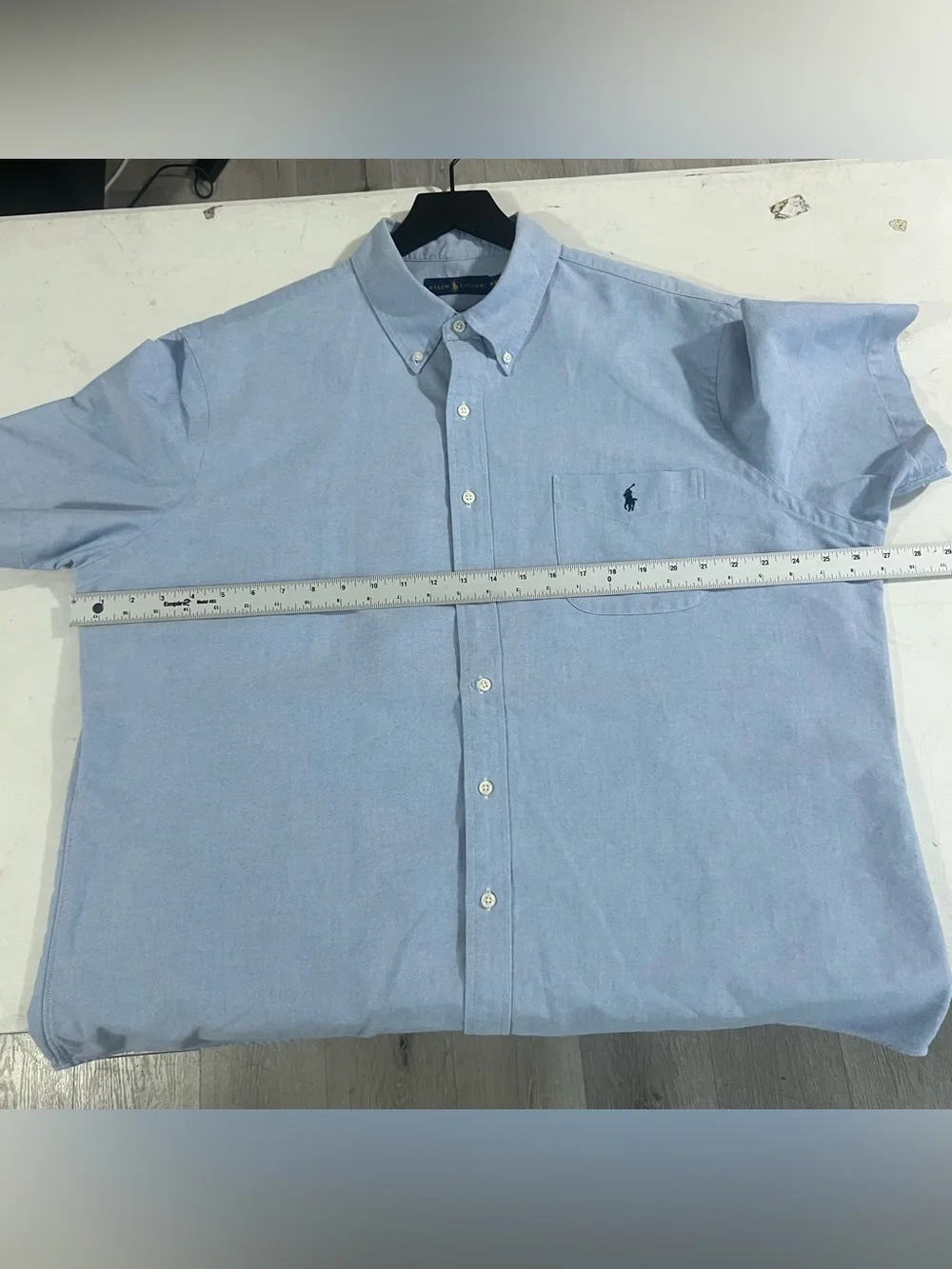 Polo Ralph Lauren Oxford Short Sleeve Button Down Shirt Mens XXL Blue